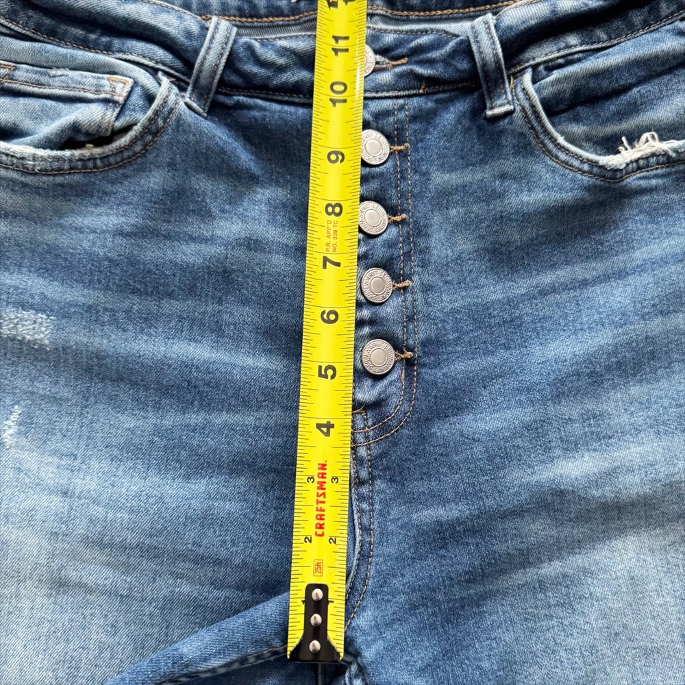 Vervet Blue High Rise Button Fly Distressed Skinny Jeans Women's Sz 29 Grunge - Picture 5 of 11